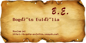 Bogáts Eulália névjegykártya